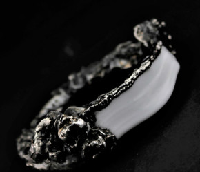 Giò Carbone_ Bracciale argento_ brunito rame porcellana_ ed agata web