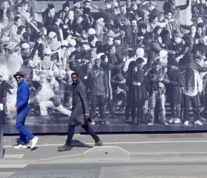 JR et ladj Ly devant fresque Montfermeil