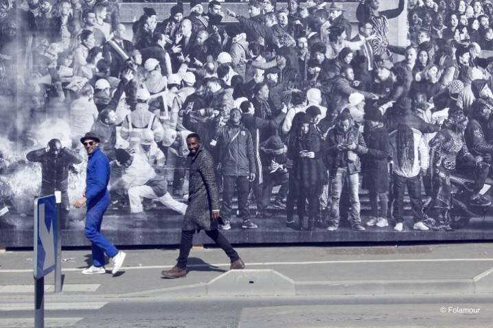 JR et ladj Ly devant fresque Montfermeil