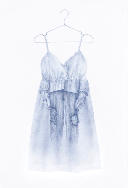 Azita Moradkhani – Labor, Colored pencil on Stonehenge paper, 66 x 101 Cm, 2020