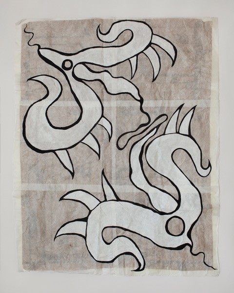 Joana Kohen –Copulation, 107x136cm, Acrylic on Handmade Japanese Washi Paper