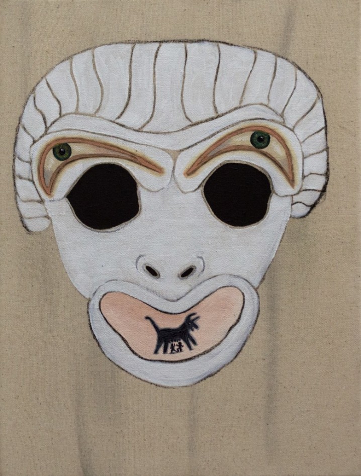 Istihar Kalach, I Eat Romulus and Remus, 2020, Oil and acrylic on canvas, 40x30 cm