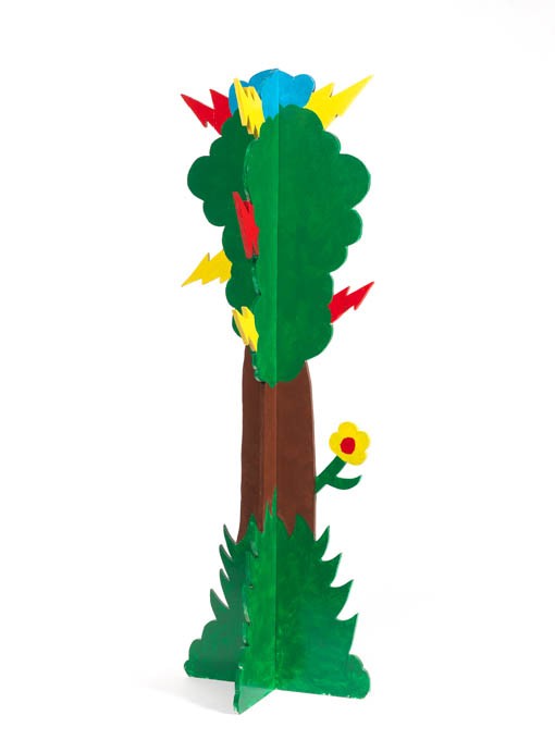 Lapo Binazzi (UFO) Albero appendiabiti 1975 legno dipinto cm 180 h