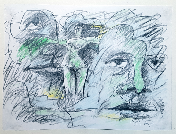 Karl Stengel Senza titolo 2 1979 Pastello a olio e matita su carta 30x34cm