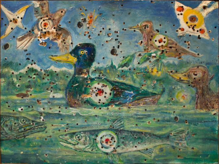 web Raffaele Bueno, 2000, Bersagli, olio su tela